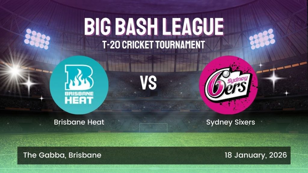 BBL ID Betbook247 Login Brisbane Heat vs Sydney Sixers BBL 2026